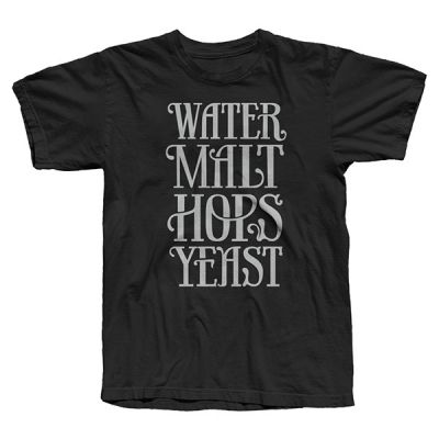 Camiseta Water Malt Hops Yeast (Preta)
