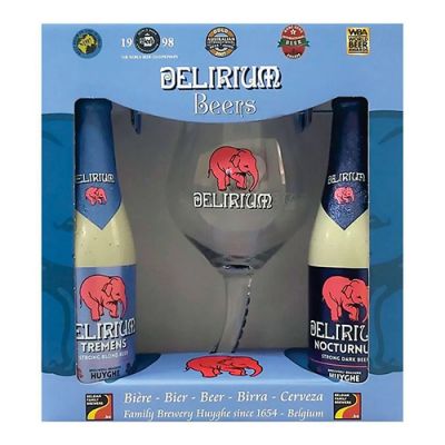 Kit Delirium Oficial 2 Cervejas + Copo + Bolachas