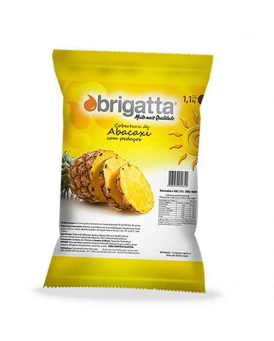 Cobertura Abacaxi c/ pedaços 1,100kg - Brigatta
