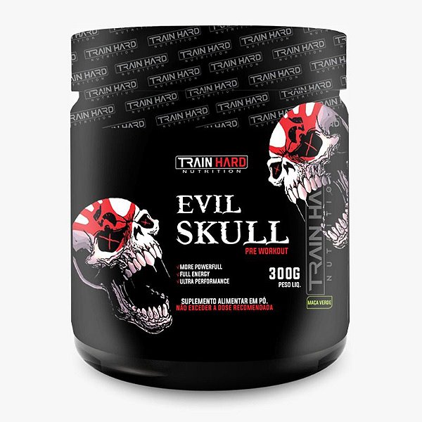 Pré Treino Evil Skull 300g - Diversos Sabores - Pre Workout Train Hard Nutrition