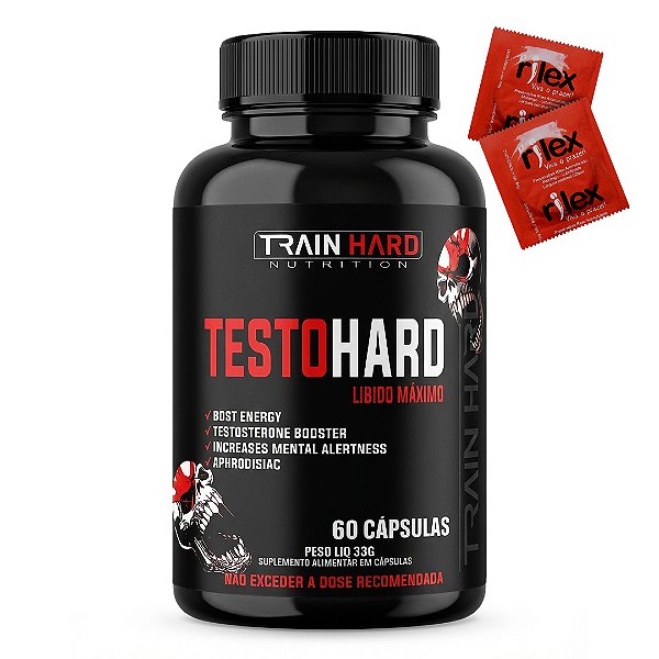 Testo Hard Máximo Saúde Masculina 60 Cps - Brinde - Train Hard Nutrition