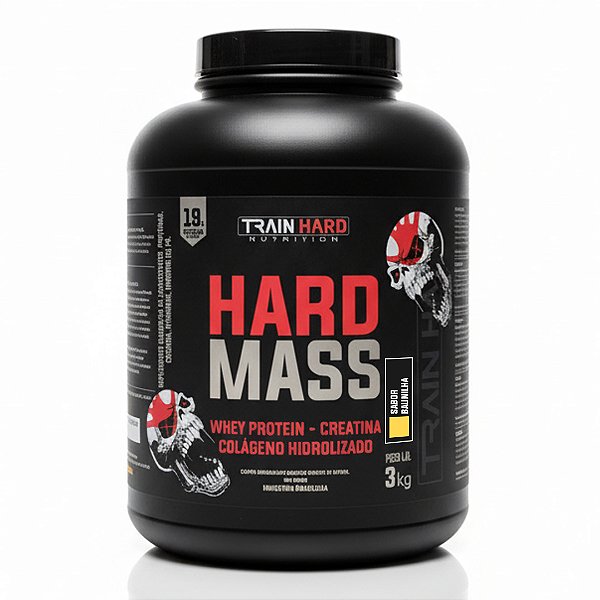 Hard Mass 3kg Hipercalórico para Ganho de Massa Muscular com Whey Protein, Creatina e Vitaminas - Train Hard Nutrition
