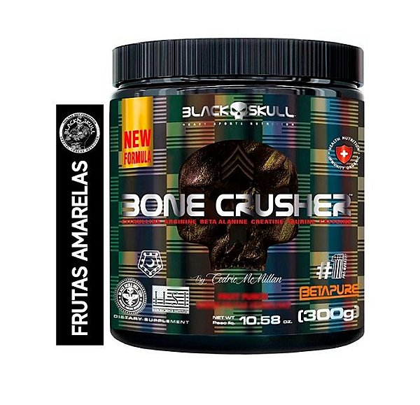 Pré Treino Bone Crusher 300g - Diversos Sabores - Black Skull