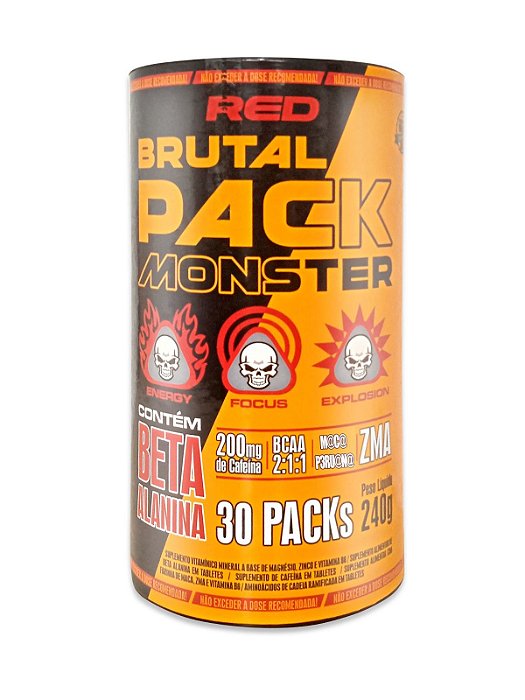 Brutal Pack Monster Pré Treino 30 Packs - Red Series