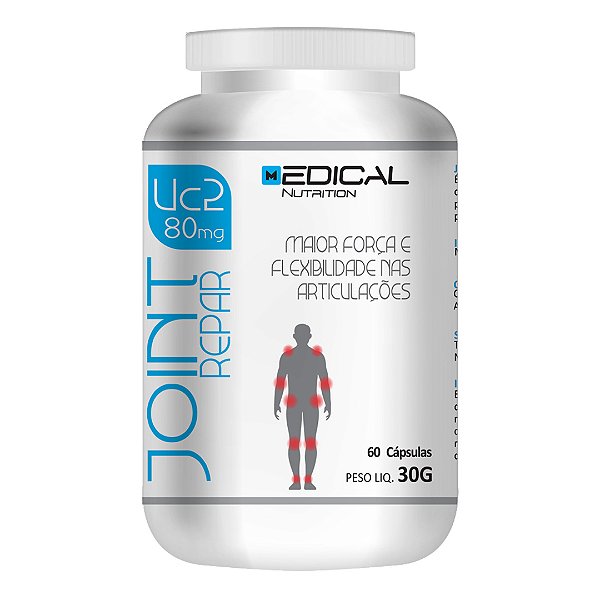 Joint Repair 60 Cápsulas com Colágeno Tipo II, Força e Flexibilidade para Articulações - Medical Nutrition