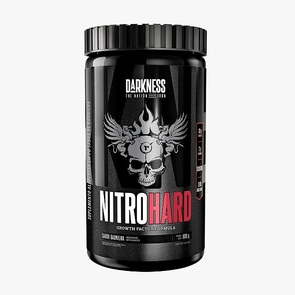 Blend Nitro Hard Growth Factor Formula 900g *SABOR MORANGO COM VALIDADE 11/2025* Whey Protein Concentrado e Isolado - Darkness