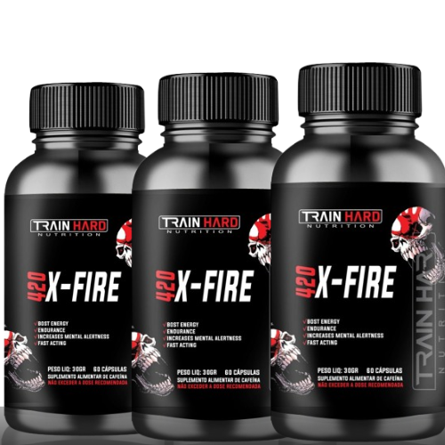 Combo 3x Termogênicos 420 X-Fire 60 Cps - Train Hard Nutrition