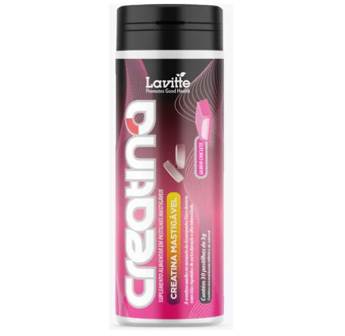 Creatina Pura Mastigável Contém 30 Pastilhas Sabor Chiclete - Lavitte