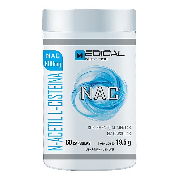 NAC 60 Cápsulas N-Acetil L-Cisteína para Detox, Imunidade e Pós-Treino - Medical Nutrition