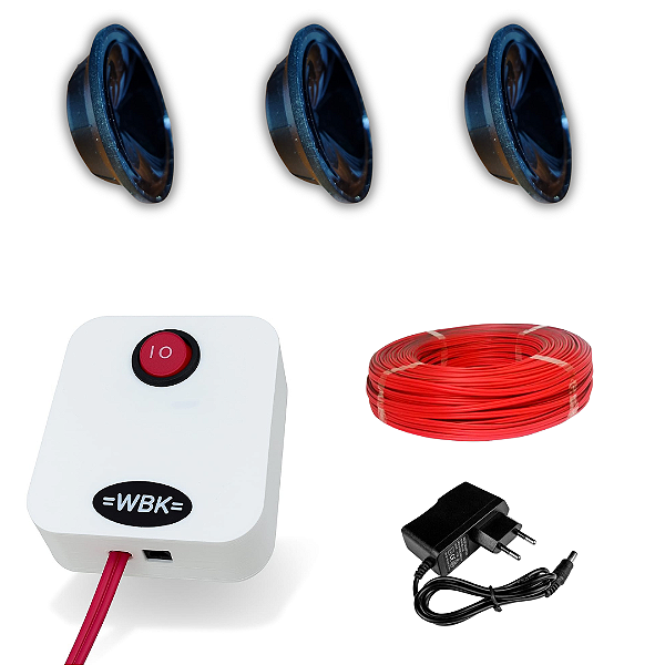 Repelente Ultrassônico WBK com 3 emissores - para Afastar Pragas e Animais