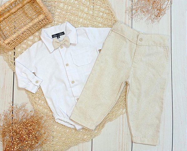 Look Lucca natural com gravata