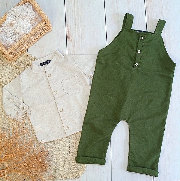 Look Pierre verde musgo - Jardineira longa