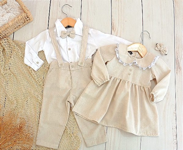 Combo - Look Pietro natural + Vestido Emili natural