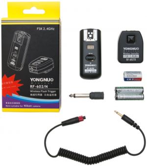 Kit Disparador de Flash Remoto Yongnuo RF-602N para cameras Nikon (Radio Flash, Wireless Flash Trigger)