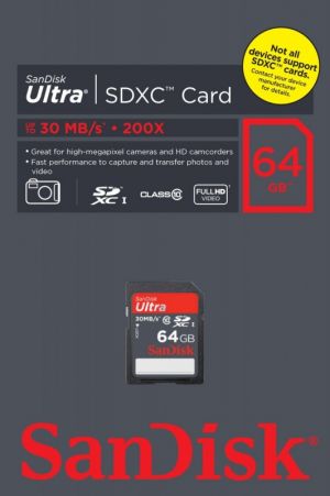 Cartão de Memória SDXC 64GB Classe 10 Sandisk Ultra - Super Rápido, Alto Desempenho!