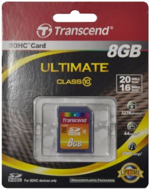 Cartão de Memória SDHC 8GB Classe 10 Ultimate Transcend - Super Rápido, Alto Desempenho!