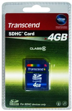 Cartão de Memória SDHC 4GB Classe 6 133x Transcend
