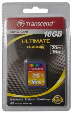 Cartão de Memória SDHC 16GB Classe 10 Ultimate Transcend - Super Rápido, Alto Desempenho!