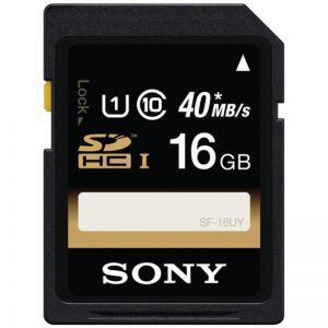 Cartão de Memória SDHC 16GB Classe 10 UHS-1 Sony p/ NEX-F3 NEX-3N NEX-5R Cyber-shot WX300 e outras