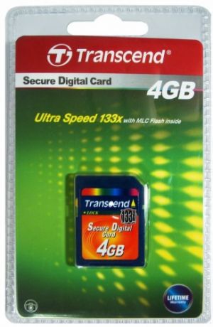 Cartão de Memória SD 4GB 133x Transcend