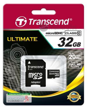 Cartão de Memória microSDHC 32GB Classe 10 Ultimate Transcend - Super Rápido, Alto Desempenho!