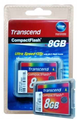 Cartão de Memória Compact Flash 8GB 133x Transcend - Alto Desempenho, Rápido!