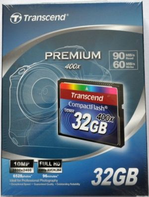 Cartão de Memória Compact Flash 32GB Transcend 400x de velocidade - Ultra Rápido, Excelente Desempenho!!