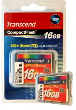 Cartão de Memória Compact Flash 16GB 133x Transcend - Alto Desempenho, Rápido!