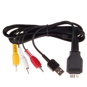 Cabo Compatível com VMC-MD2 de Audio, Video (AV) e USB p/ Câmeras Sony CyberShot T500, T900, H20, H55 e outras