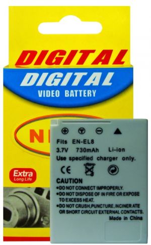 Bateria Compatível com Nikon EN-EL8 (para Coolpix P1,P2,S5,S6,S7, S9, S50, S51, S52, S52c e outras)