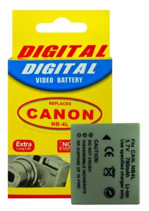 Bateria Compatível com Canon NB-4L (p/ PowerShot ELPH 100 HS, 300 HS, 310 HS, SD1000, SD1100, SD1400)