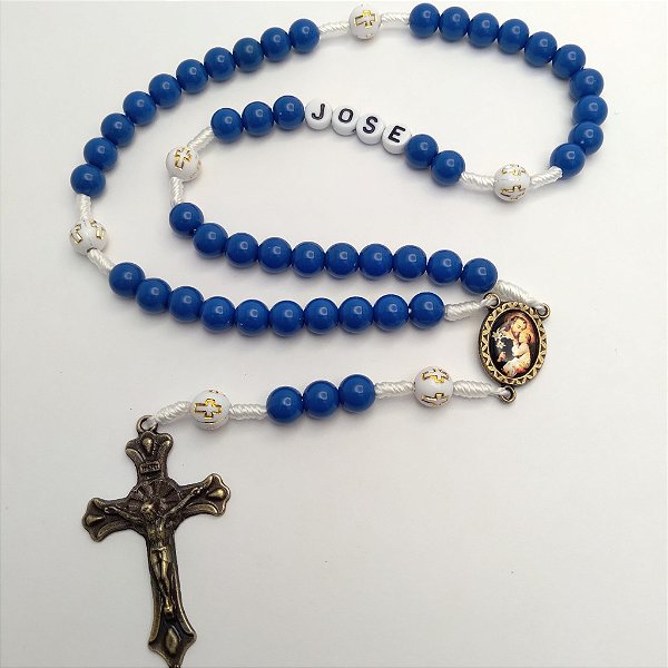 TERÇO PERSONALIZADO AZUL ROYAL