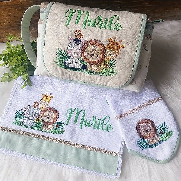 Kit nécessaire big , toalhinha de boca e babita (personalizado)