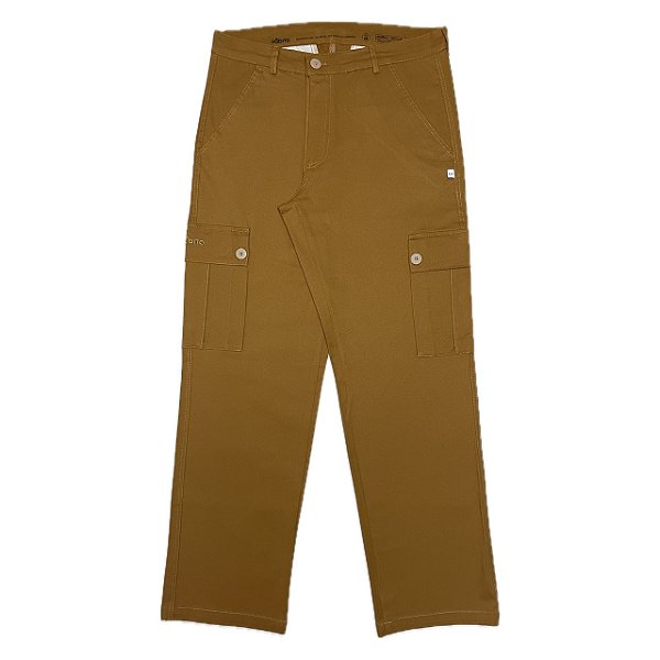 Calça Hábito Cargo Botton Caramelo