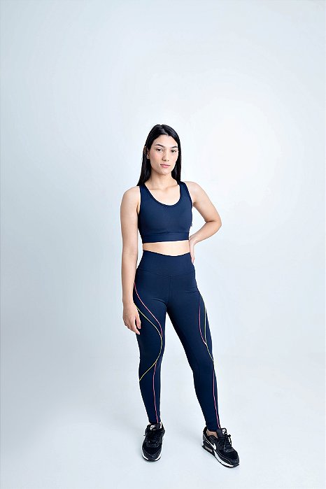 Calça Legging Spring em Poliamida Preta