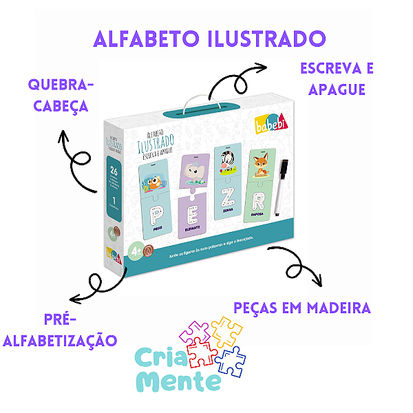 Kit 6 Jogos Educativos Ajuda Na Alfabetização Infantil Mdf