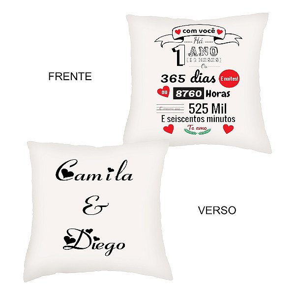 Amofada Com Você Há Um Ano, 12 Meses, 365 Dias. Faça com sua Data e Nomes!