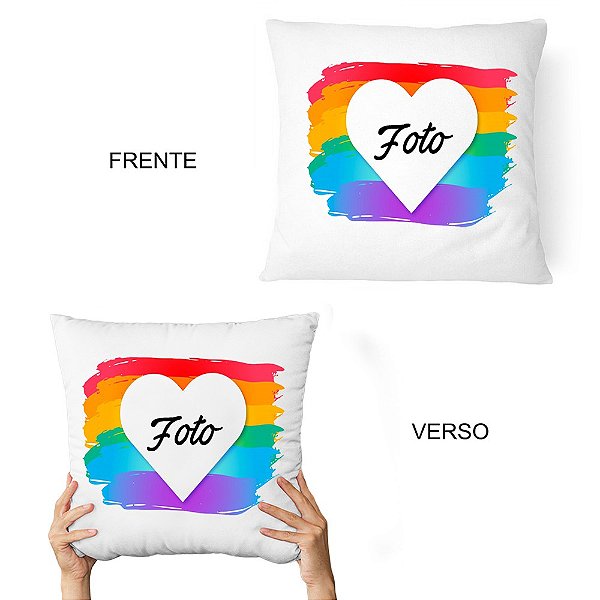Almofada Personalizada LGBT Com Foto - Namorados/Casal/Presente/Amigos