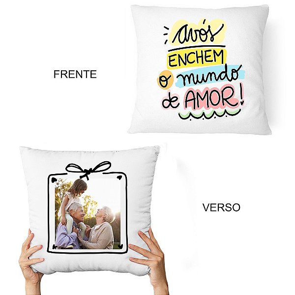 Almofada Personalizada Avós Enchem o Mundo de Amor