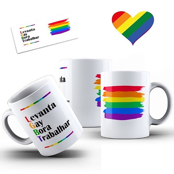 Caneca Preta Personalizada - LGBT com Nome do Casal