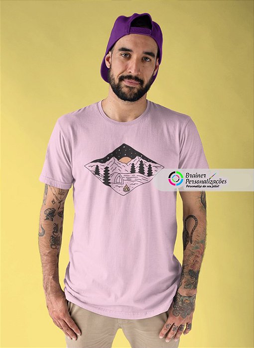Camisa Rosa Noite Acampada
