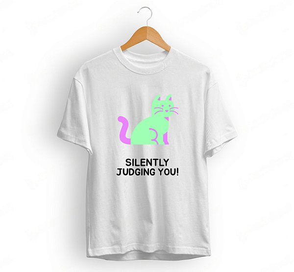 Camisa Gato Silenciosamente Julgando Você