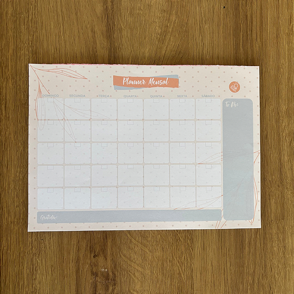 Bloco Planner Mensal