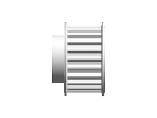 POLIA IND. T5 22 DENTES PARA CORREIA DE 16MM TIPO 6F EM ALUMÍNIO