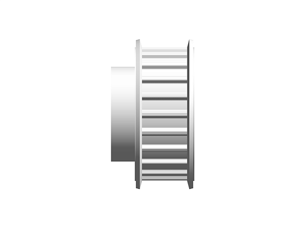 POLIA IND. AT5 22 DENTES PARA CORREIA DE 10MM TIPO 6F EM ALUMÍNIO