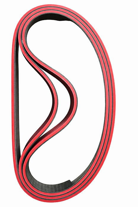 Correia Plana Margeadora 1000×25×5 com Revestimento Vermelho