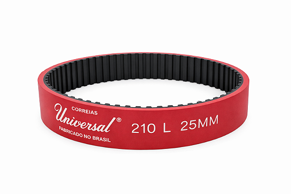 Correia Sincronizadora 210L com Revestimento Vermelho 25mm – Marca Universal