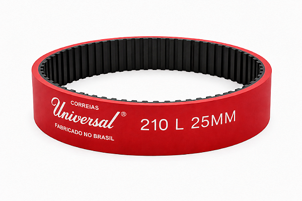Correia 210L 25mm – Marca Universal - com Revestimento Vermelho