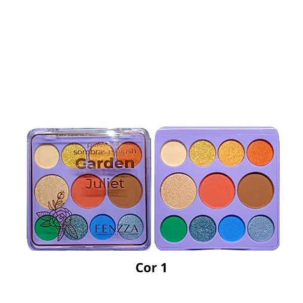 Paleta de sombras e blush Garden Fenzza
