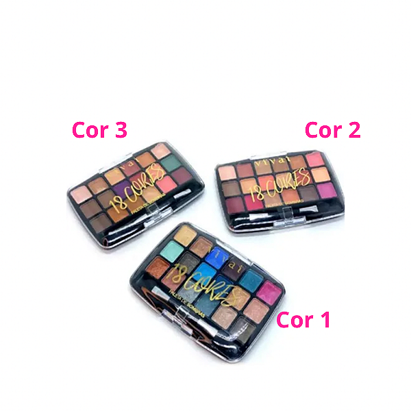 Paleta de Sombras 18 cores - Vivai